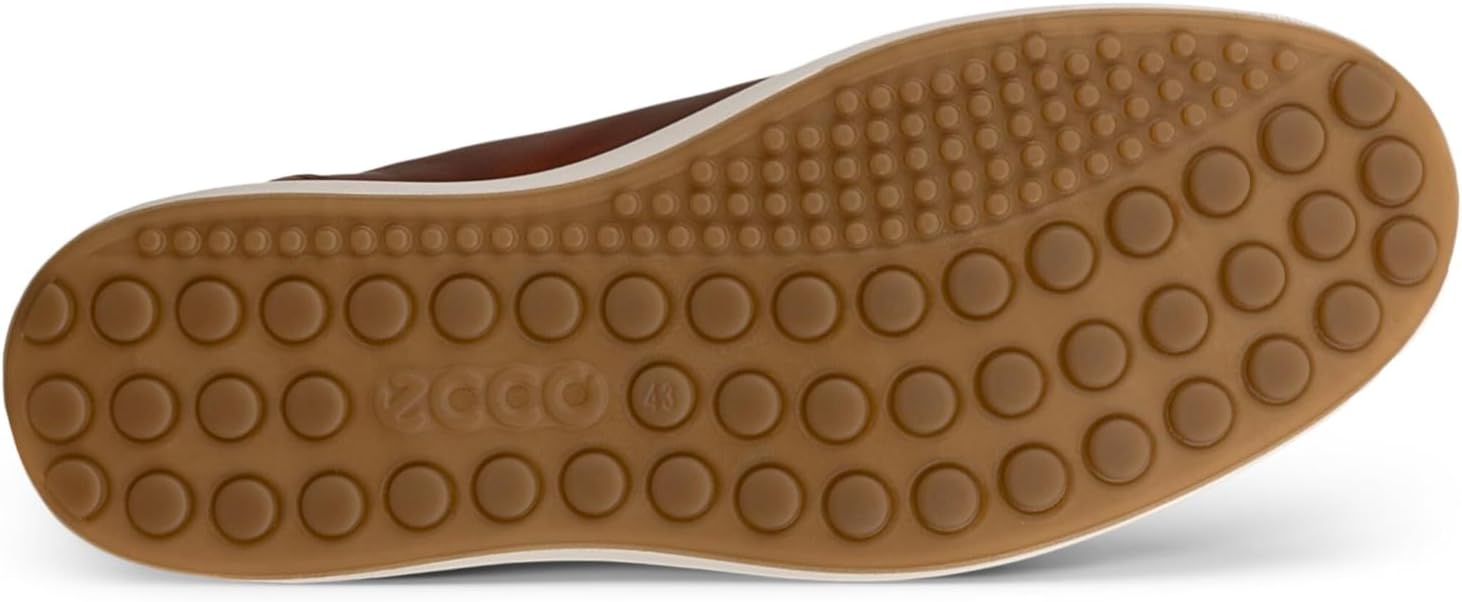 ECCO Men's Soft 7 Long Lace Leather Sneaker, Cognac, EU 44/US 10-10.5 ECCO