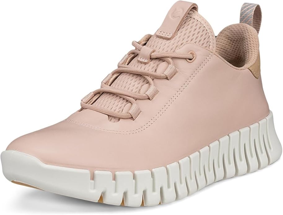 ECCO Women's Gruuv Elastic Lace Leather Sneaker, Rose Dust/Powder, EU 36/US 5-5.5 ECCO
