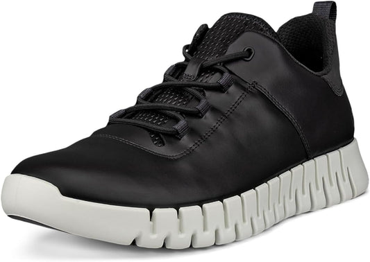 ECCO Men's Gruuv Leather Sneaker, Black, EU 40/US 6-6.5