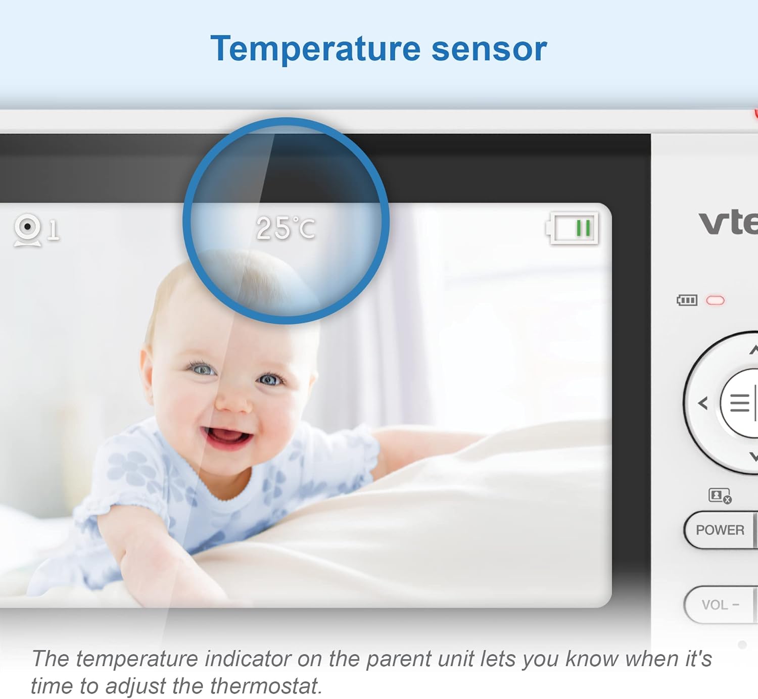 VTech BM5250N 5" Full Colour Video Baby Monitor with Night Light – As New VTECH