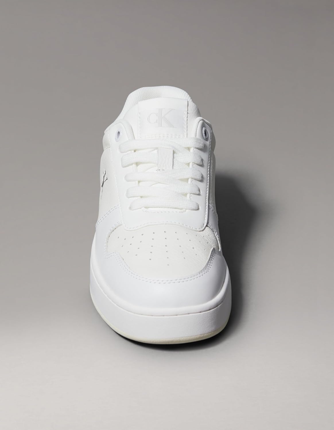 Calvin Klein Women's Leather Sneakers, Bright White/Black - EU 40