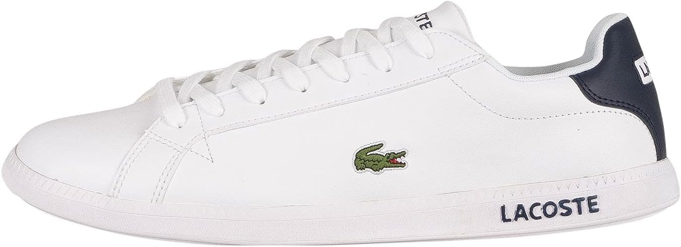 Lacoste Men's Graduate BL21 1 SMA Sneaker, White/Navy, 7 US / EU 39.5 Lacoste