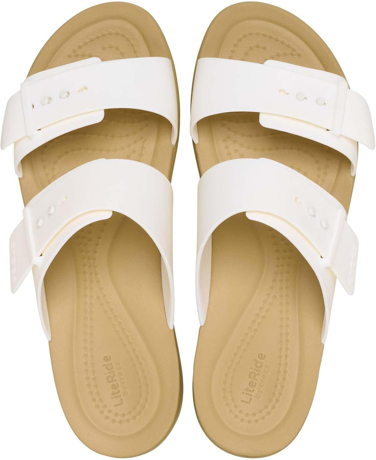 Crocs Women's Brooklyn Buckle Low Low Sandal, Chalk/Tan - EU 36 CROCS