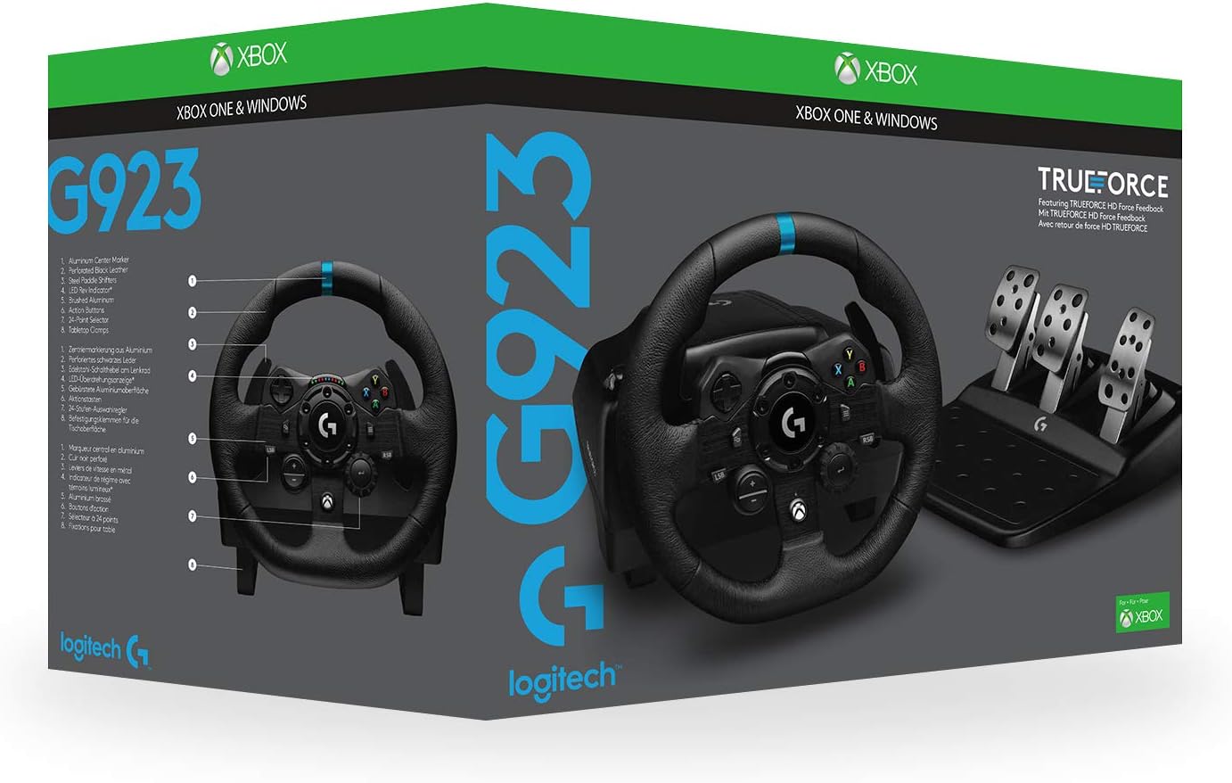 Logitech G923 Racing Wheel & Pedals – Xbox Series X|S, Xbox One & PC – TRUEFORCE – As New Amazon Perth