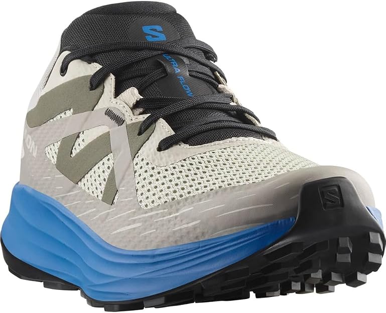 Salomon Men's Ultra Flow Trail Running and Hiking Shoe, Lunar Rock/French Blue/Black, US 11.5, EU 45 Salomon