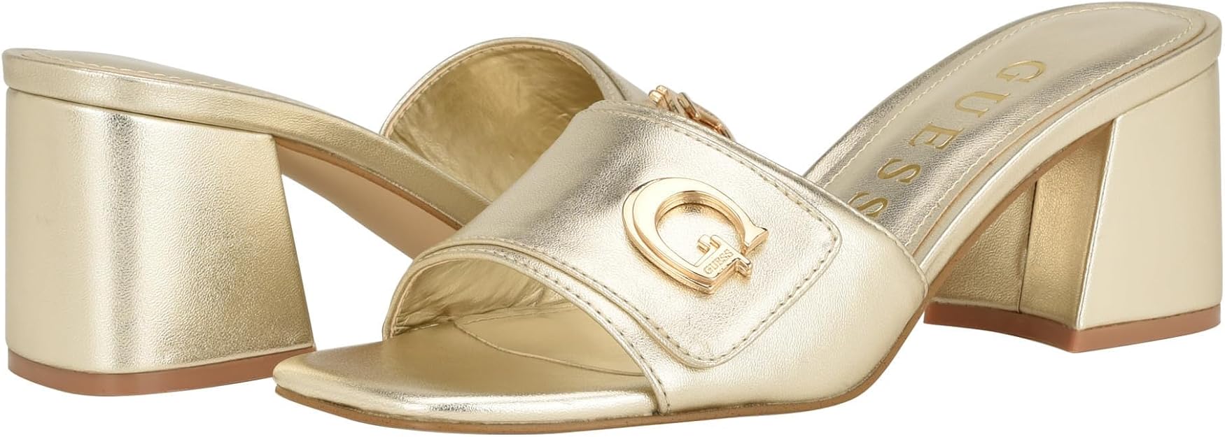 GUESS Women's Gallai Heeled Sandal, Gold 710, 5.5 US, EU 36 GUESS