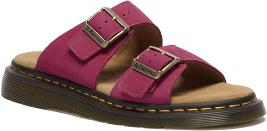 Dr. Martens Unisex Josef Slide Sandal, Fuchsia Pink Milled Nubuck Leather, UK 11/US M12W13 / EU 46 Dr Martens