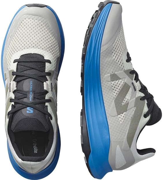 Salomon Men's Ultra Flow Trail Running and Hiking Shoe, Lunar Rock/French Blue/Black, US 11.5, EU 45 Salomon