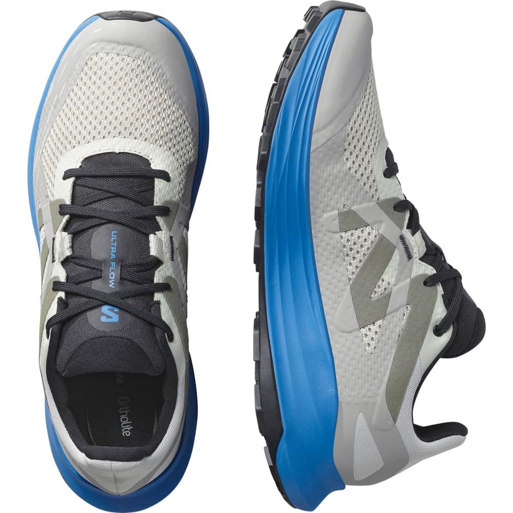 Salomon Men's Ultra Flow Trail Running and Hiking Shoe, Lunar Rock/French Blue/Black, US 11.5, EU 45 Salomon