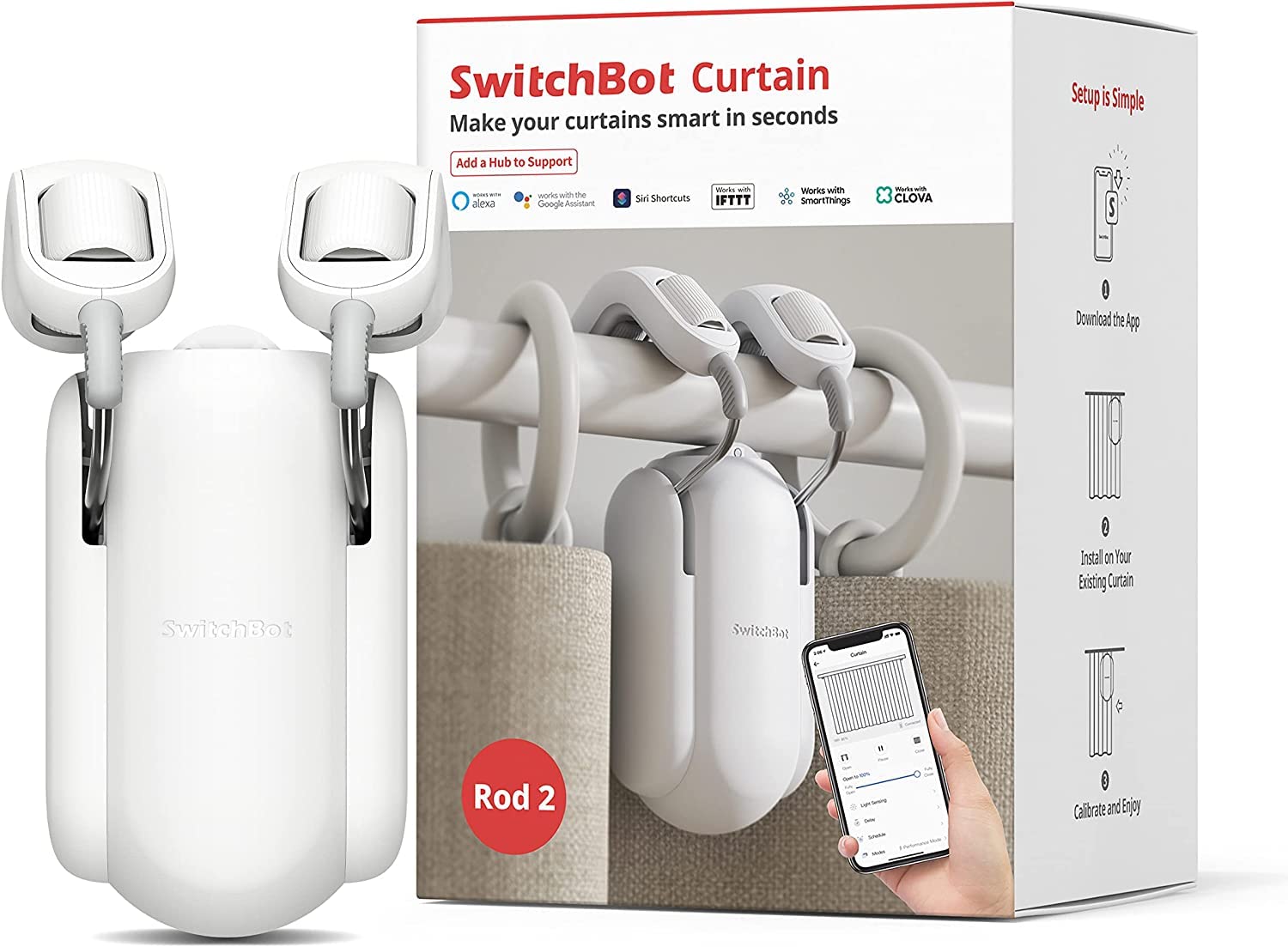 SwitchBot Curtain (Rod 2) - White