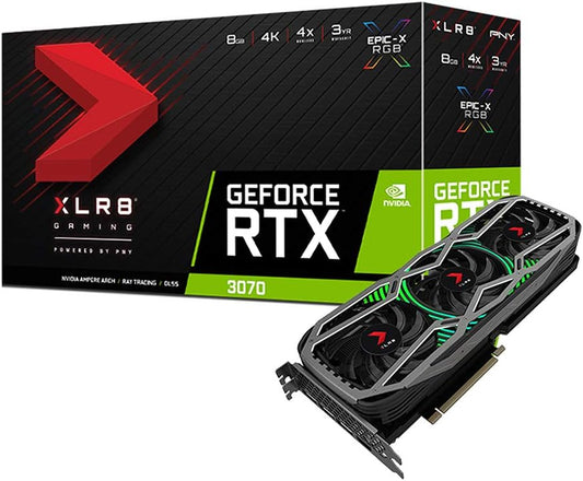 PNY GeForce RTX 3070 XLR8 Gaming REVEL EPIC-X RGB 8GB GDDR6 Triple Fan LHR – Excellent Condition PNY