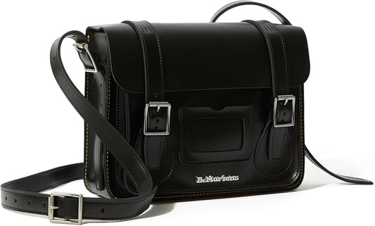 Dr. Martens 11 Inch Leather Satchel Bag, Black Kiev Smooth Leather Dr Martens