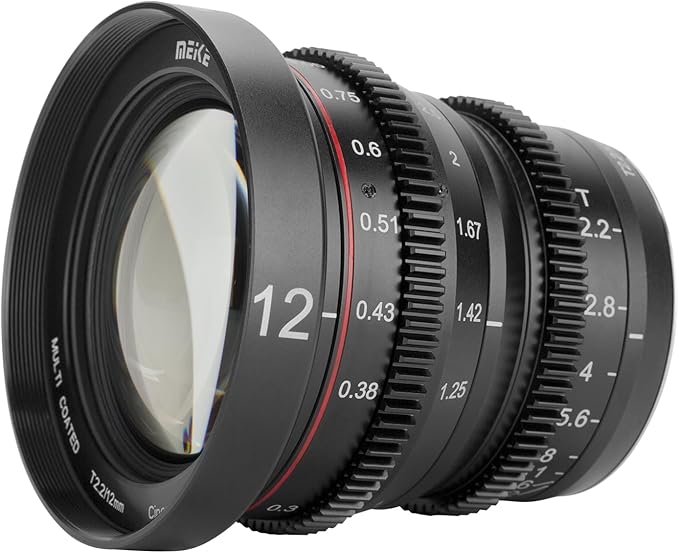 MEKE 12mm T2.2 Large Aperture Manual Focus Low Distortion 4K Mini Cine - Refurbished Camera Lens