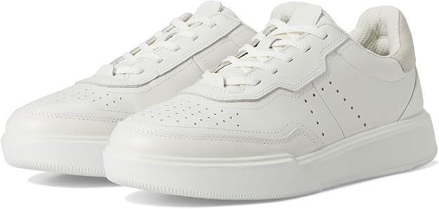 ECCO Women's Street Court Low-Cut Sneaker, White/Shadow White, EU 37/US 6-6.5 AMAZON PERTH CLOTH
