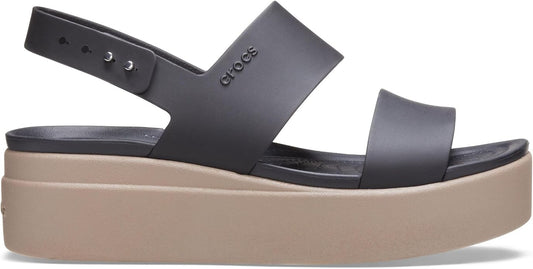Crocs Women's Brooklyn Low Wedge Sandal, Black/Mushroom - EU 38 CROCS