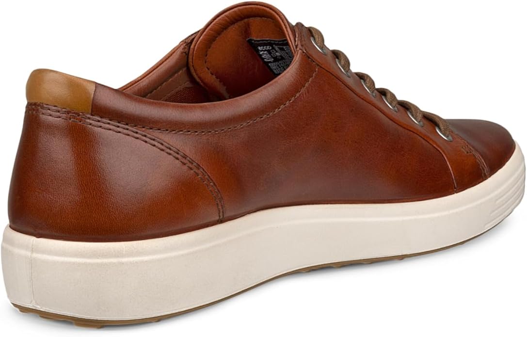 ECCO Men's Soft 7 Long Lace Leather Sneaker, Cognac, EU 44/US 10-10.5 ECCO