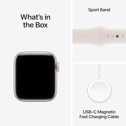 Apple Watch SE 3 Starlight with black watch band  - Excellent Condition Apple