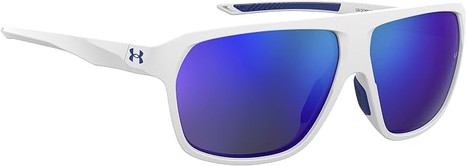 Under Armour UA Dominate WWK/W1 Sports Sunglasses - Matte White/Blue Mirror - 62-12-130 UNDER ARMOUR
