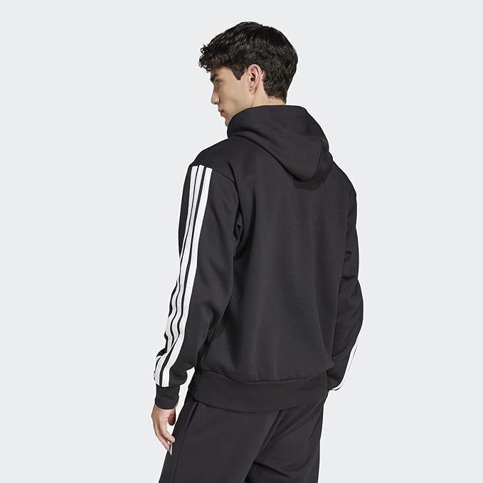 Adidas Sportswear Essentials 3-Stripes Men's Fleece Hoodie, Black/White, X-Large ADIDAS