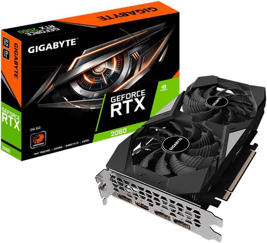 Gigabyte GeForce RTX 2060 D6 6GB GDDR6 Graphics Card PCIe Gaming GPU – As New GIGABYTE