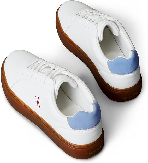 Calvin Klein Men's Classic Cupsole Sneaker, BRT Wht/Riviera/Gum, 43 Calvin Klein