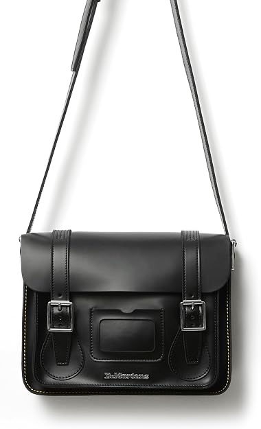 Dr. Martens 11 Inch Leather Satchel Bag, Black Kiev Smooth Leather Dr Martens