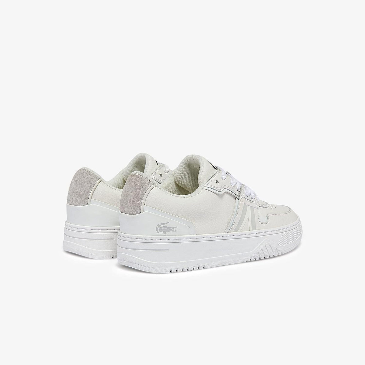 Lacoste Women's L001 Sneaker, White/Off White - pair side view