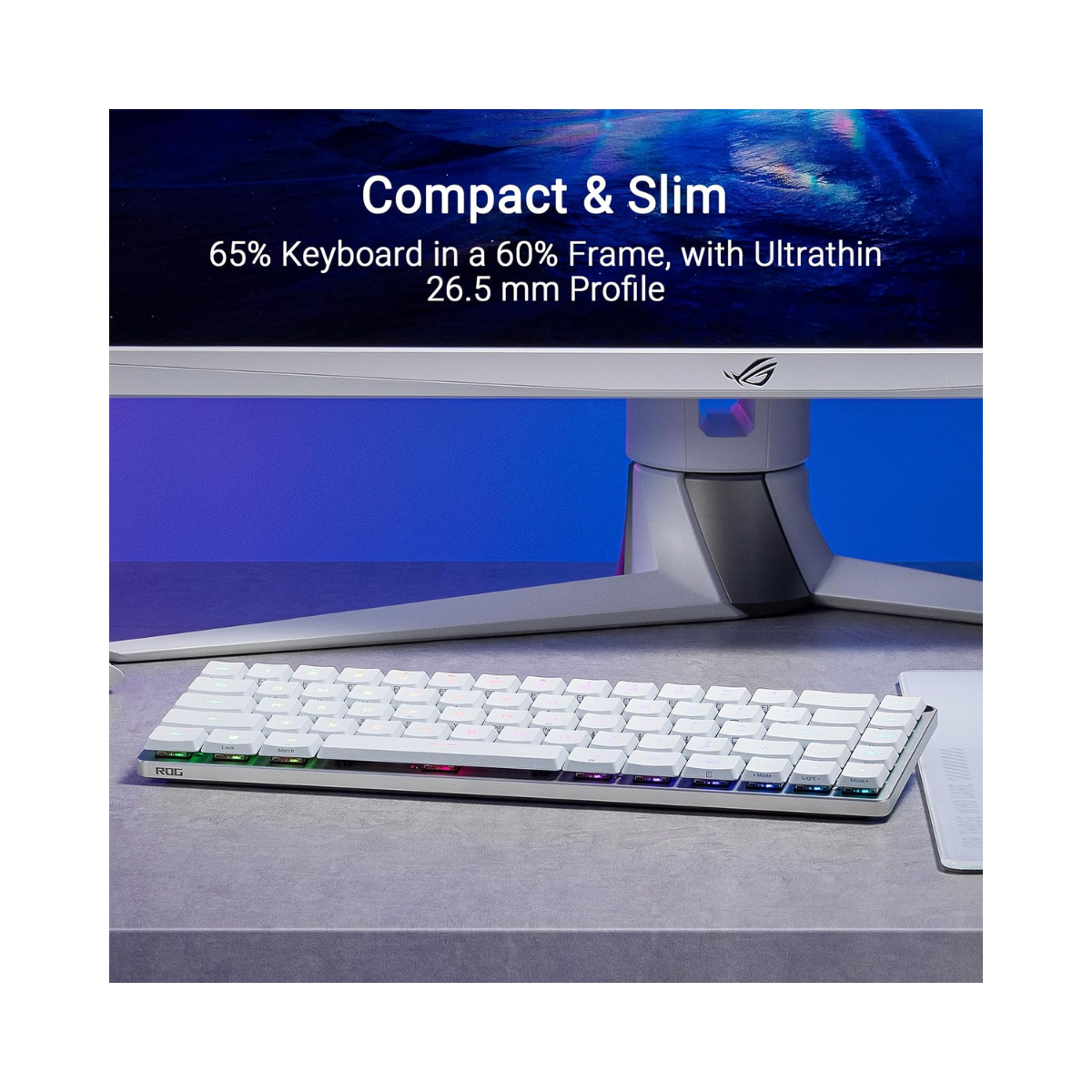 ASUS ROG Falchion RX Low Profile 65% Wireless Gaming Keyboard White - As New Condition ASUS