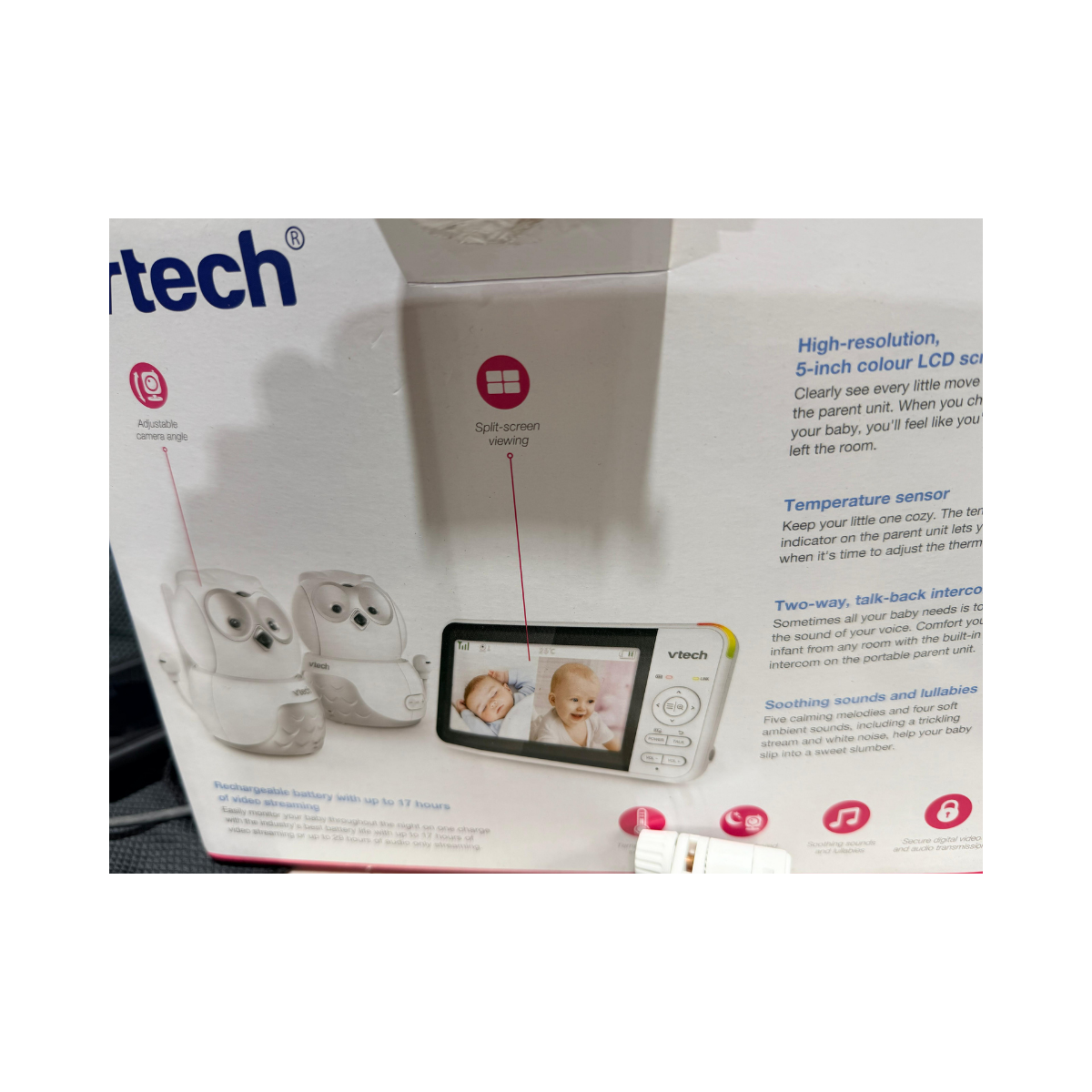 VTech BM5550-OWLN 5" 2-Camera Full Colour Pan & Tilt - As New Condition VTECH