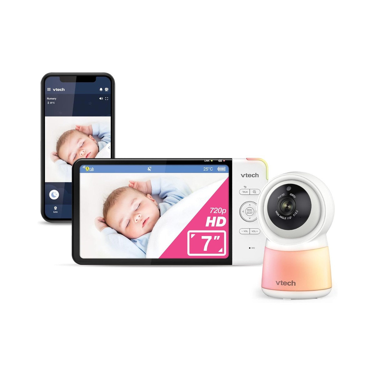 VTech RM7754HDV2 7inch Smart HD Video Baby Monitor - As New Condition VTECH