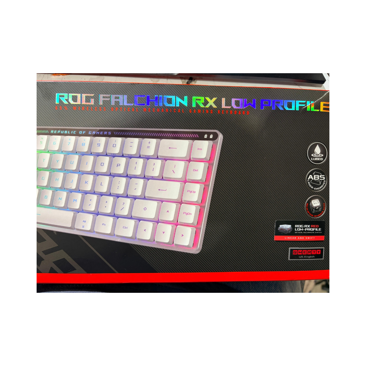 ASUS ROG Falchion RX Low Profile 65% Wireless Gaming Keyboard White - As New Condition ASUS
