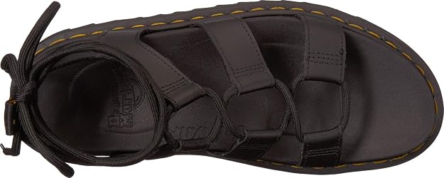 Dr. Martens Women's Nartilla Sandal, Black Hydro Leather, UK 8/US 10, EU 42 Dr Martens