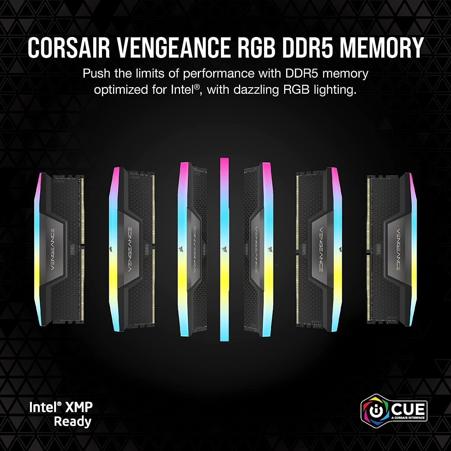 CORSAIR Vengeance RGB DDR5 16GB 6000MHz CL36 Intel XMP RGB RAM Black CMH32GX5M2E6000C36 – Excellent Condition (Only 1 stick available) CORSAIR