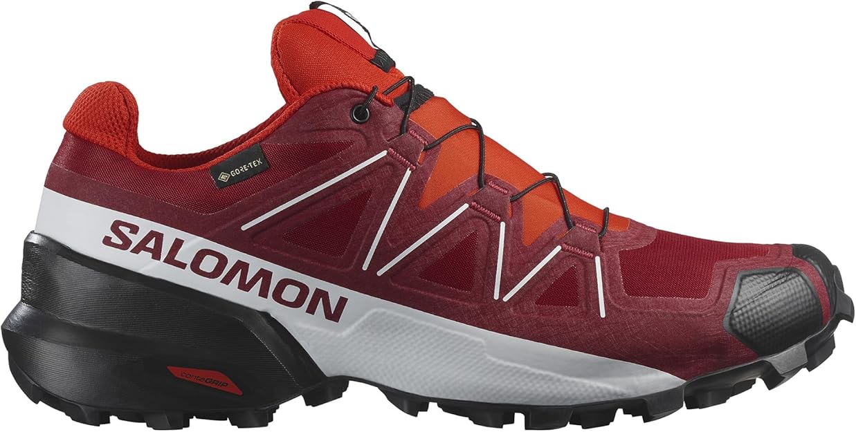 Salomon Men's Speedcross 5 GTX trail running and hiking shoe, Red Dahlia/White/Black, EU 41.3 / US 8 Salomon