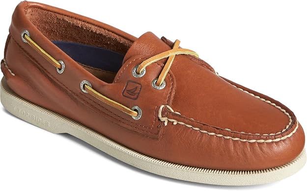 Sperry Men's Authentic Original 2-Eye Leather Boat Shoe, Tan, 9.5 / EU 42.5 Sperry