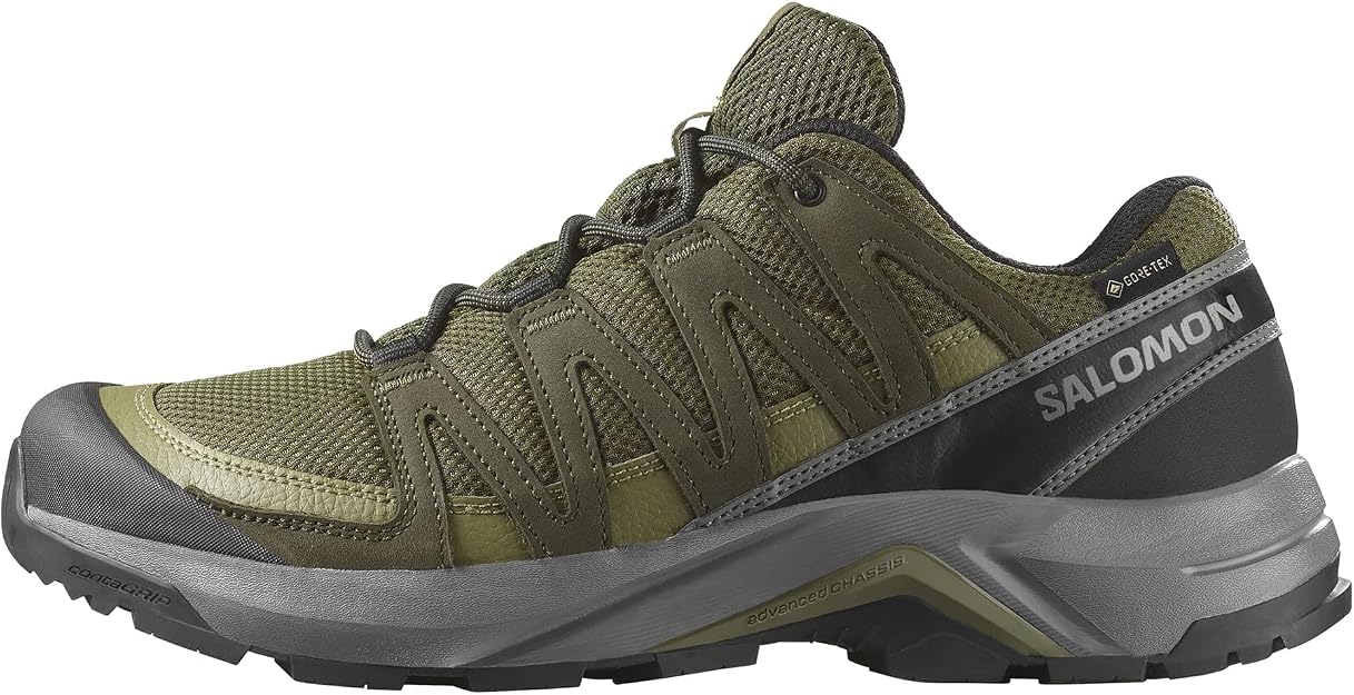 Salomon Men's X-Adventure Recon GTX Hiking Shoe, Olive Night/Martin, US 9.5 / EU 44 Salomon