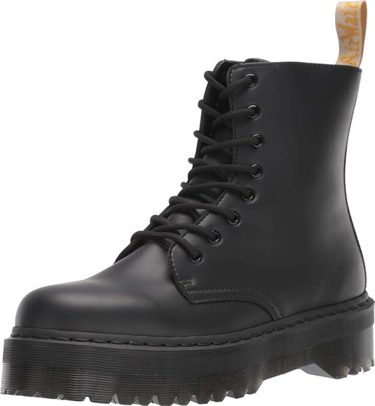 Dr. Martens Unisex Jadon II Vegan 8-Eye Lace-Up Boot, Black Vegan Leather, UK 5/US M6W7 / EU 38 Dr Martens