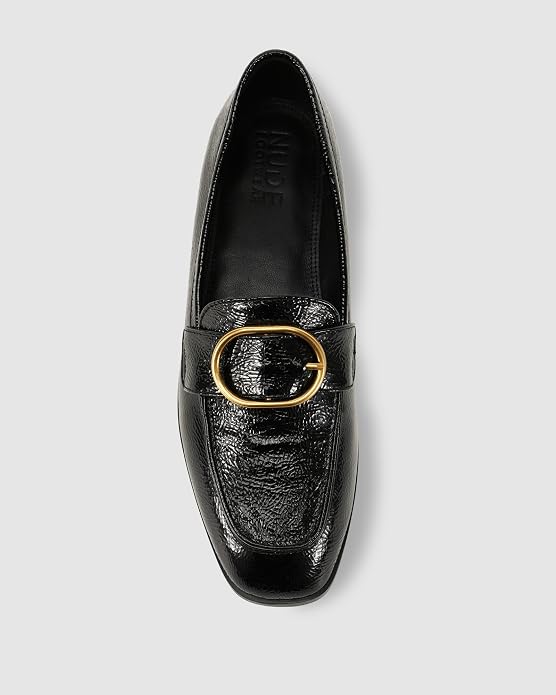 Nude Footwear Women's Jade Loafer, Black, EU 37/US 7 Nude