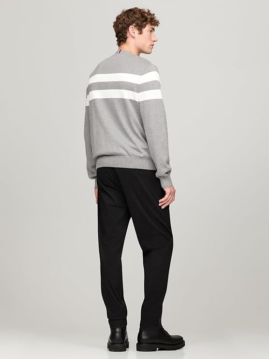 Tommy Hilfiger Men's Stamford Sweater, B25 Grey Heather, Large Tommy Hilfiger