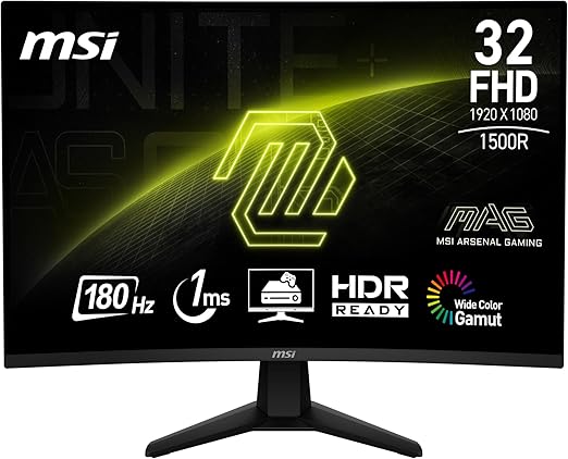 MSI MAG 32C6 32" Curved Gaming Monitor 180Hz FHD 1500R – As New MSI