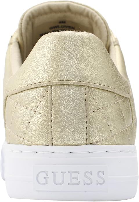 GUESS Women's Loven Sneaker, Gold, 6.5 US/ EU 37.5 GUESS