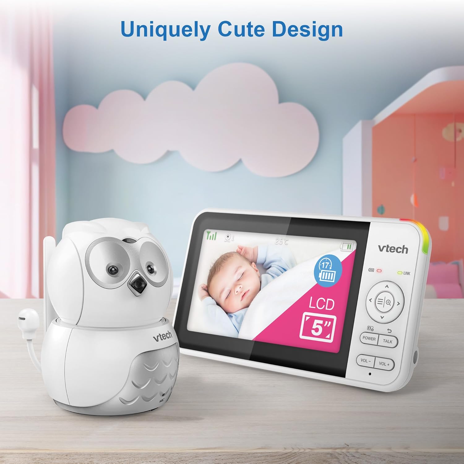 VTech BM5550-OWLN 5" Dual Camera Pan & Tilt Video Baby Monitor – Fair Condition VTECH