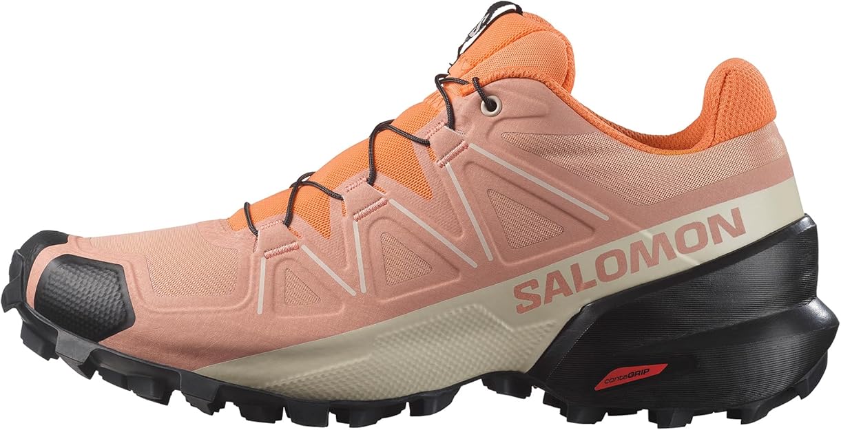 Salomon Women's Speedcross 5 trail running and hiking shoe, Blooming Dahlia/Black/Vibrant Orange, 8.5 US / 40.6 EU Salomon