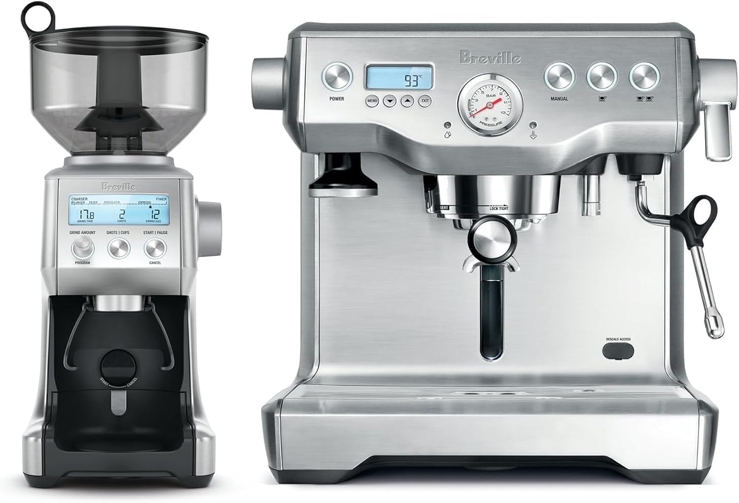 Breville Dynamic Duo BEP920BSS Coffee Machine & Grinder - As New