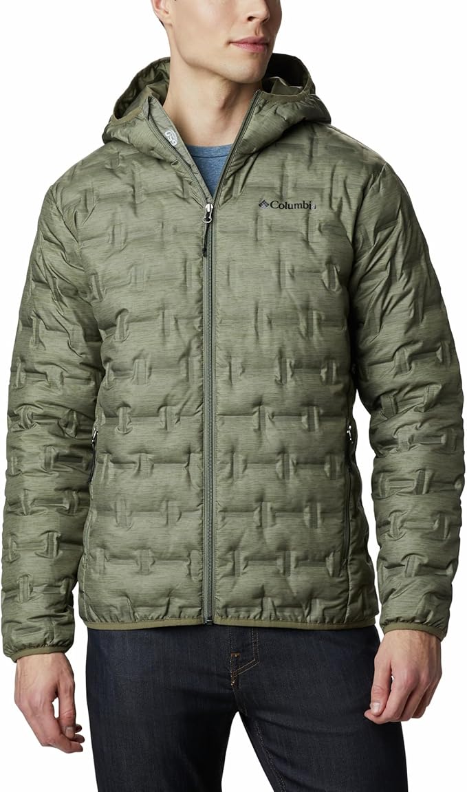 Columbia Men's Delta Ridge Down Hooded Jacket, Green, M Columbia