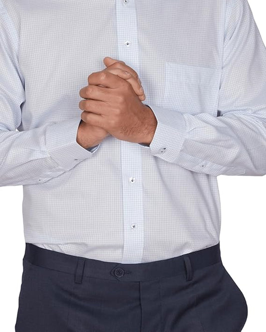 Abelard Men's Non Iron Cotton Shirt Slim Fit, Sky, 44 Tommy Hilfiger