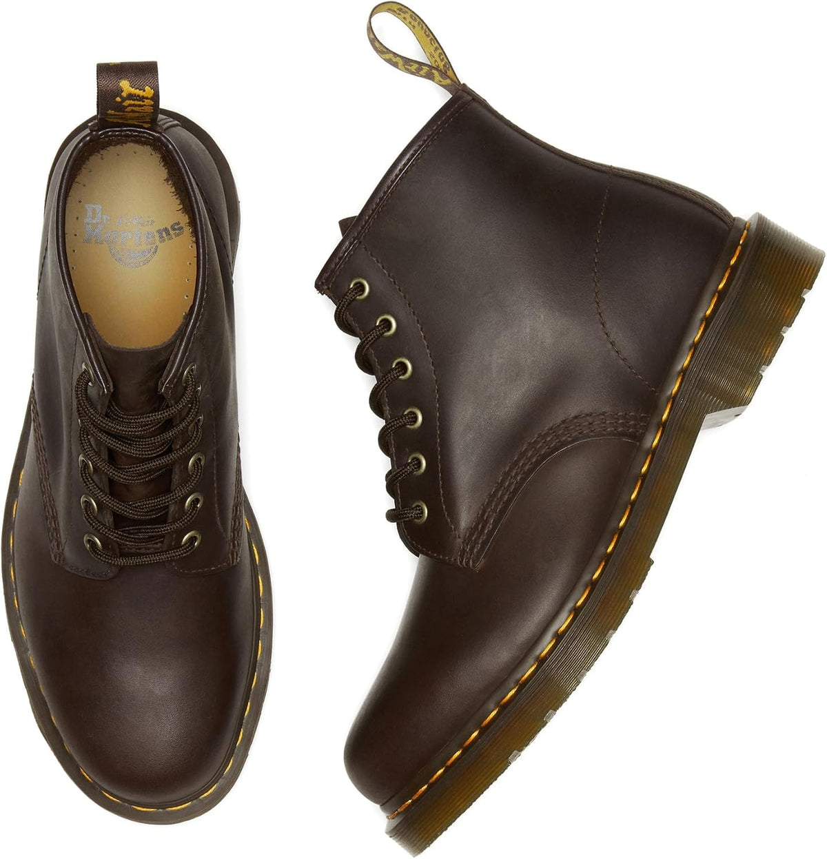 Dr. Martens Unisex 101 6-Eye Boot, Dark Brown Crazy Horse Leather, UK 9/US M10W11, EU 43 DR MARTENS
