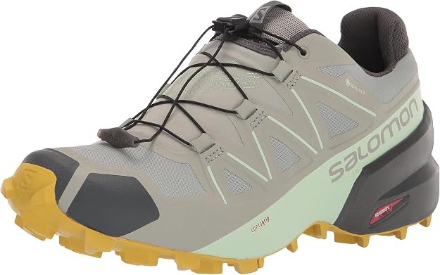 Salomon Women's Speedcross 5 GTX trail running and hiking shoe, Wrought Iron/Spray/Antique Moss, 7 US Salomon