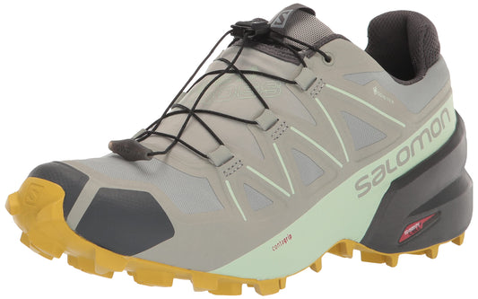 Salomon Women's Speedcross 5 GTX trail running and hiking shoe, Wrought Iron/Spray/Antique Moss, 7 US Salomon