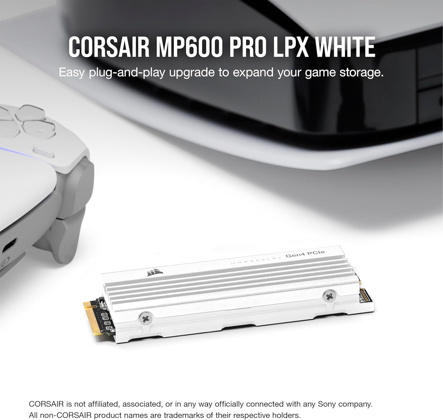 CORSAIR MP600 PRO LPX 1TB PCIe Gen4 NVMe M.2 SSD PS5 Compatible White – As New CORSAIR